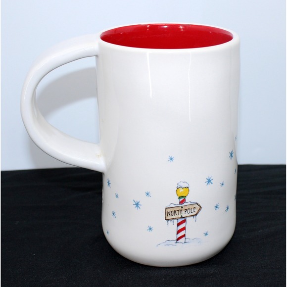 Rae Dunn Artisan Merry Christmas Sleigh Tree North Pole 22 oz Mug Red Interior - Picture 3 of 6